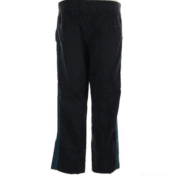 🖤 Lanvin Black Cigarette Pants w/ Blue Satin Stripe – Tailored Fit, Size Medium - Picture 3 of 9